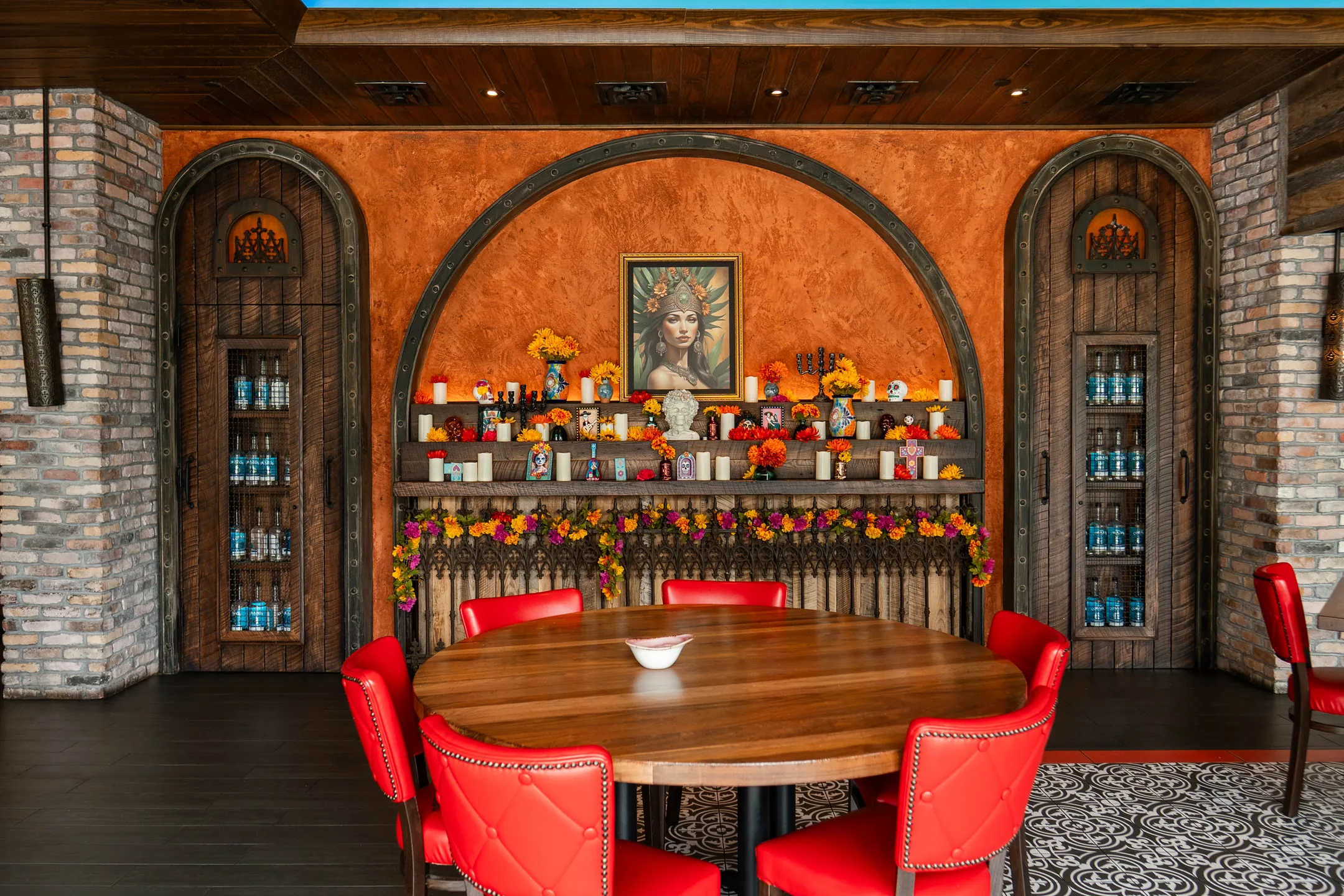 The private dining room at Agave Bandido, by the altar